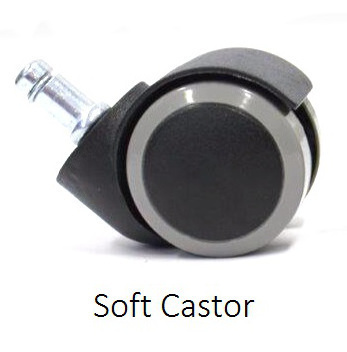 Soft castors for office chairs