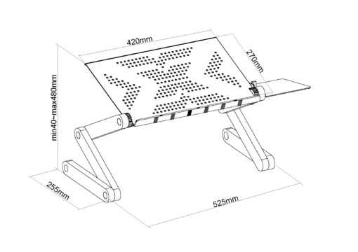 Dimensions of goanna laptop tray