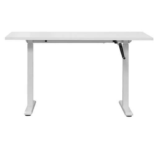 White height adjustable sit-stand desk