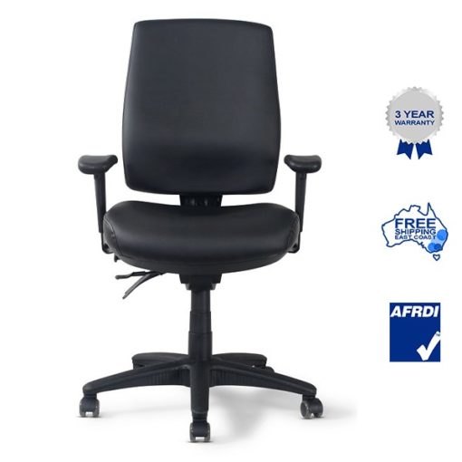 Omega flint black office chair front view