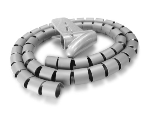 Grey Spiral Zip Cable Tidy
