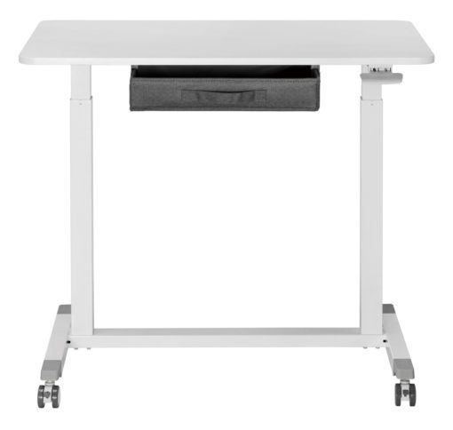 Tommy White pneumatic height adjustable desk with drawer