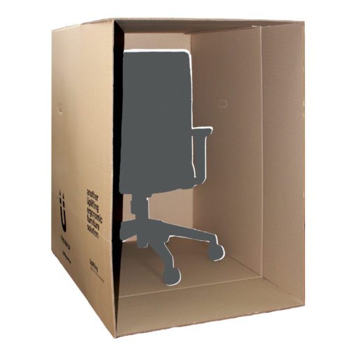 Fully assembled furniture in delivery box